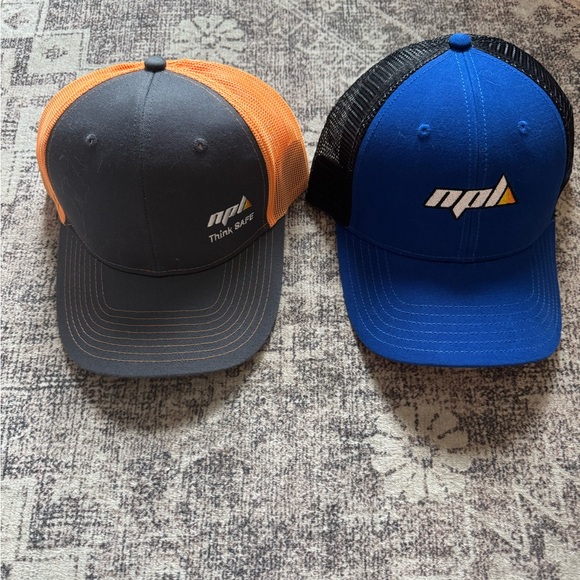 The North Face Orange and Blue Mesh Back Caps - Picture 1 of 3